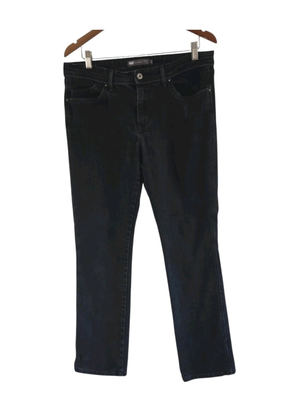 Levis Black Demi Curve Classic Rise Straight Leg Jeans Womens Size 33